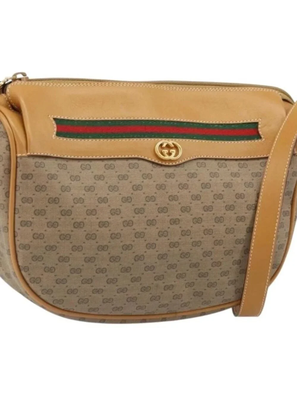 GUCCI Micro GG Supreme Web Sherry Line Bag PVC Beige 001 115 0918 Auth BA10601 - Picture 2 of 16